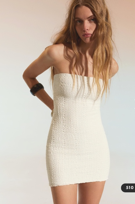 Robe courte style champêtre - Blanc S